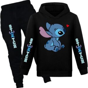 Women’ Cartoon Hoodie Set – Princess Hooded Pullover Sweatshirt and Lengthy Sleeve Informal Outfit for Ages 4-13