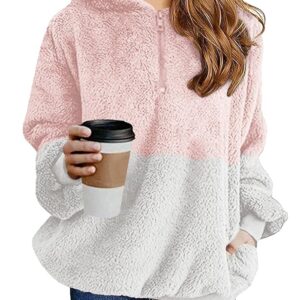 Haloumoning Women’ Cozy Fleece Pullover Hoodie Sweatshirt – Informal Free-Becoming Outerwear Coat with Pockets for Ages 4-15