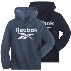 Reebok Boys’ Fleece Hoodie Sweatshirts – 2-Pack Trend Hoodies in Sizes 8-20