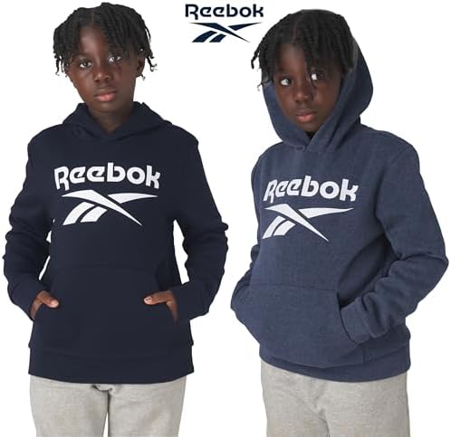 Reebok Boys' Fleece Hoodie Sweatshirts - 2-Pack Trend Hoodies in Sizes 8-20